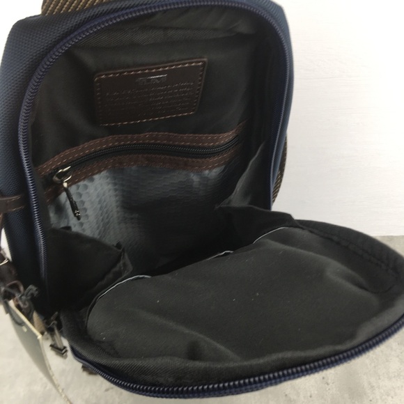 Tumi Navy and Brown Men's Sling Bag - Picture 6 of 8